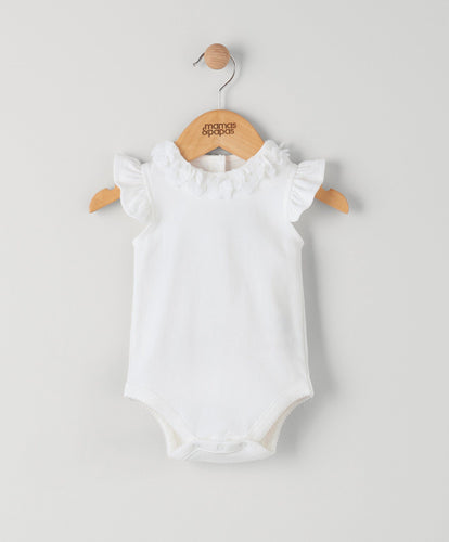 Mamas & Papas All-in-Ones & Bodysuits White Floral Collar Bodysuit
