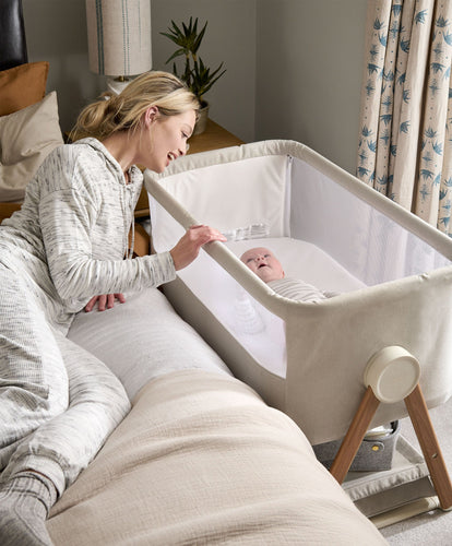 Mamas & Papas Bedside Sleeping Lua Bedside Crib - Beige