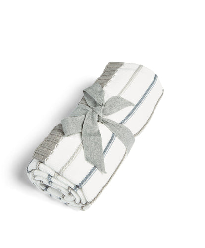 Mamas & Papas Blankets Blanket Knitted - Blue Stripe