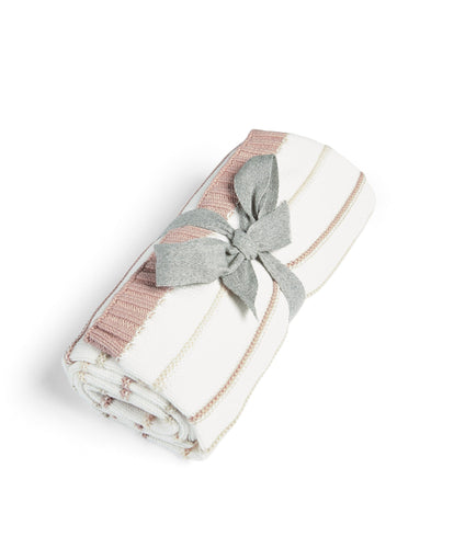 Mamas & Papas Blankets Blanket Knitted - Pink Stripe