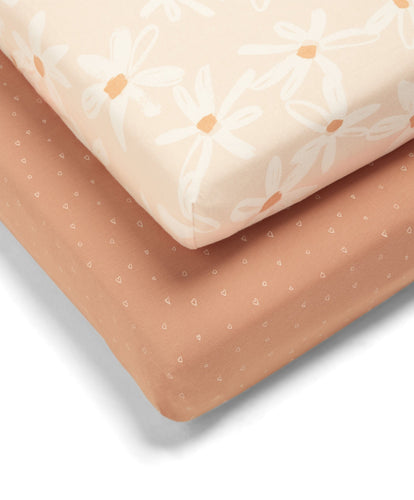 Mamas & Papas Daisy Cotbed Fitted Sheets - 2 Pack