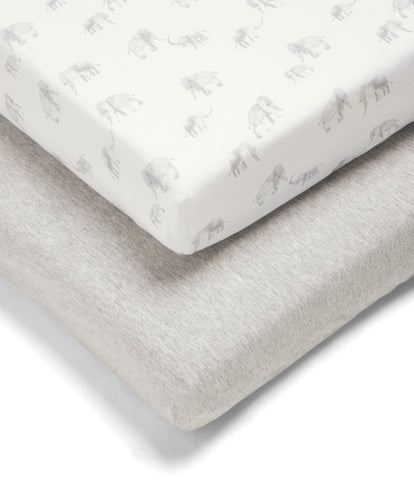 Mamas & Papas Elephant Cotbed Fitted Sheets - 2 Pack