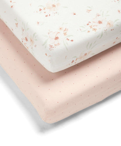 Mamas & Papas Floral Cotbed Fitted Sheets - 2 Pack