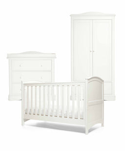 Mamas & Papas Furniture Sets Flyn 3 Piece Cotbed Range with Dresser Changer and Wardrobe - White