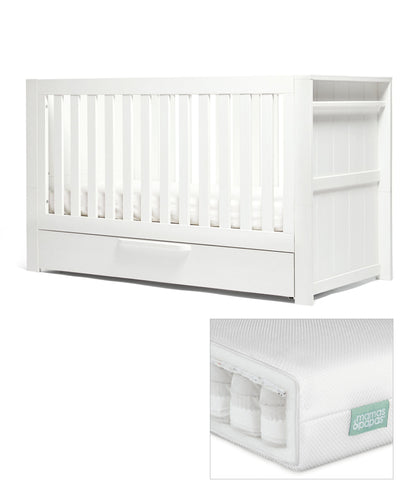 Mamas & Papas Furniture Sets Franklin Cotbed Set with Premium Pocket Spring Mattress - White Wash