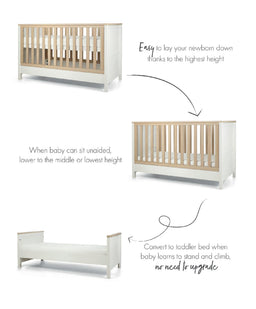 Mamas & Papas Furniture Sets Harwell 2 Piece Baby Cot Bed Set with Dresser Changer - White