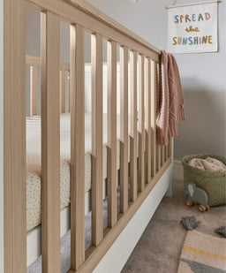 Mamas & Papas Furniture Sets Harwell 3 Piece Baby Cot Bed Range with Dresser Changer and Wardrobe - White