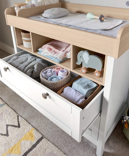 Mamas & Papas Furniture Sets Harwell 3 Piece Baby Cot Bed Range with Dresser Changer and Wardrobe - White