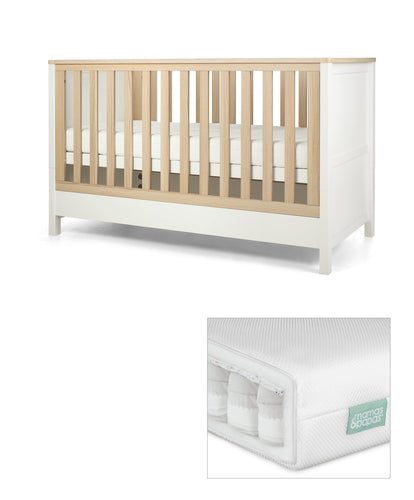 Mamas & Papas Furniture Sets Harwell Cotbed Set with Premium Pocket Spring Mattress - White