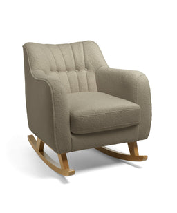 Mamas & Papas Furniture Sets Hilston Nursing Chair & Stool Set - Grey Boucle & Mid-Oak