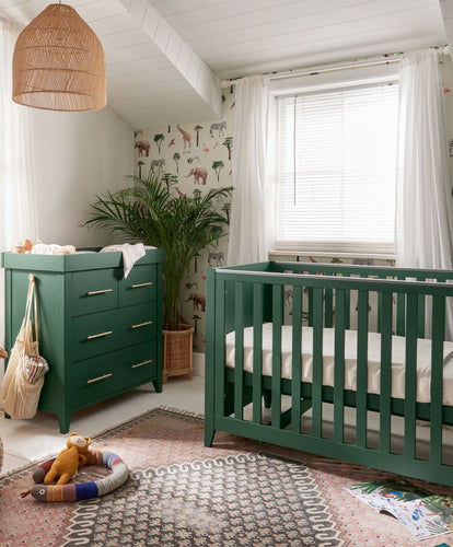 Mamas & Papas Furniture Sets Melfi 2 Piece Cotbed Set with Dresser Changer - Green