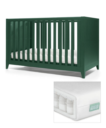 Mamas & Papas Furniture Sets Melfi Cotbed Set with Premium Pocket Spring Mattress - Green