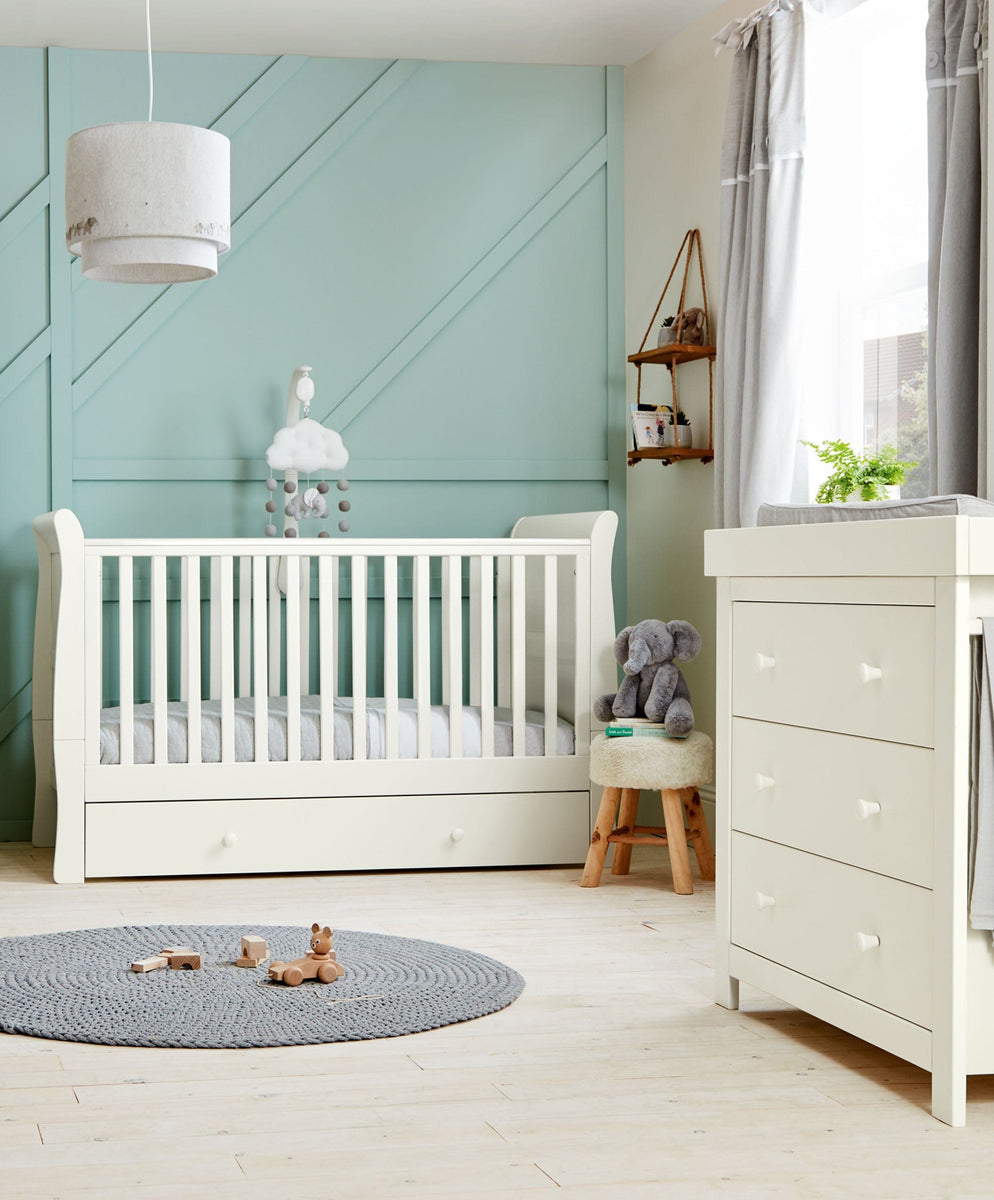 Mia 2 Piece Cotbed Set with Dresser Changer White Mamas & Papas IE
