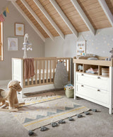 Mamas & Papas Harwell 2 Piece Baby Cot Bed Set with Dresser Changer - White