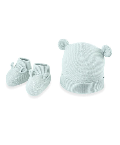 Mamas & Papas Hats & Mitts Knitted Hat And Bootie Set
