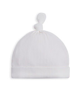 Mamas & Papas Hats & Mitts Organic Cotton Ribbed Hat - White