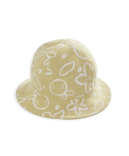Mamas & Papas Hats & Mitts Yellow Fruit Blossoms Reversible Hat