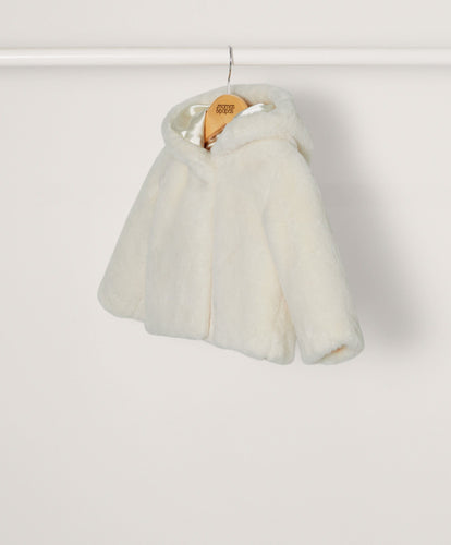 Mamas & Papas Jackets & Coats Cream Faux Fur Coat
