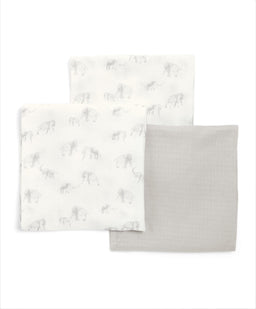 Mamas & Papas Large Elephant Muslin Squares - 3 Pack