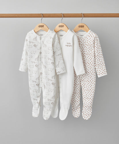 Mamas & Papas Multipacks 3pk Safari Sleepsuits