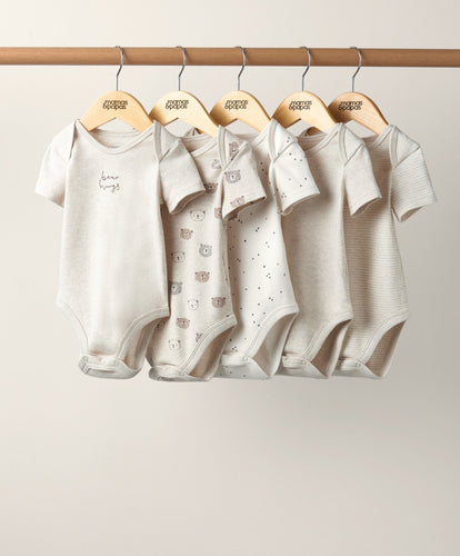 Mamas & Papas Multipacks Bear Print Short Sleeve Bodysuits - Set of 5