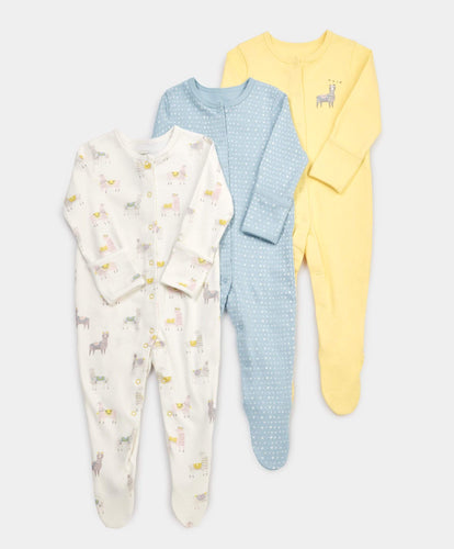 Mamas & Papas Multipacks Llama Sleepsuits - 3 Pack