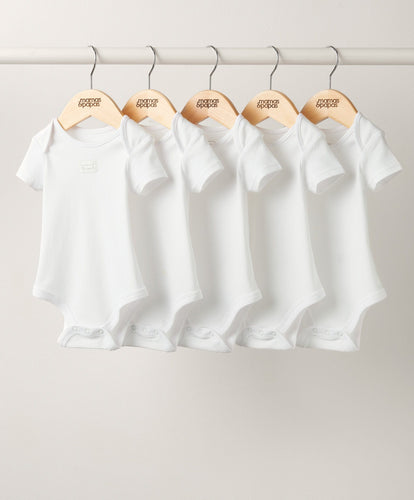 Mamas & Papas Multipacks White Short Sleeved Baby Bodysuit Multipack - Set of 5