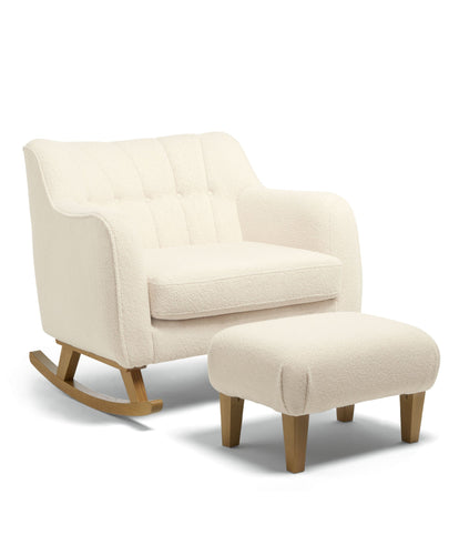 Mamas & Papas Nursing Chairs Hilston Cuddle Chair & Footstool - Off-White Boucle