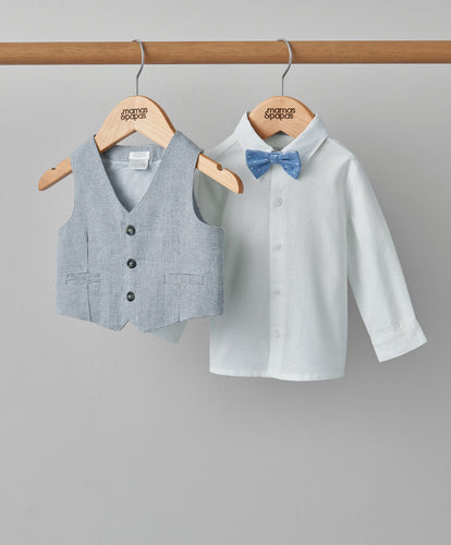 Mamas & Papas Outfits & Sets Dogtooth Waistcoat Set - 3 Piece Set