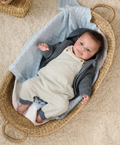 Mamas & Papas Outfits & Sets Stripe Jersey Dungaree Set - 2 Piece Set