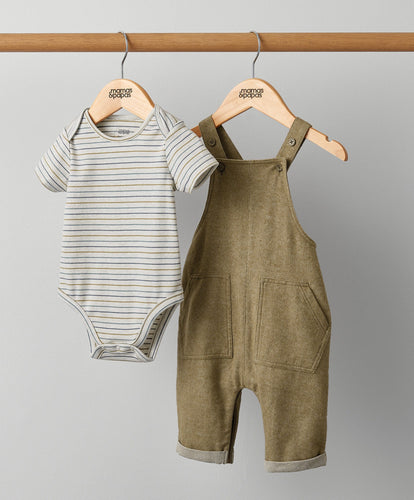 Mamas & Papas Outfits & Sets Twill Dungaree Set - 2 Piece Set