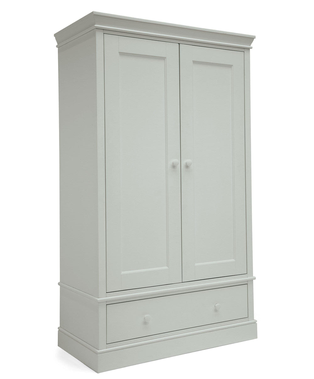 Mamas &amp; Papas Oxford 2 Piece Nursery Furniture Set with Cotbed and Wardrobe - Stone Grey