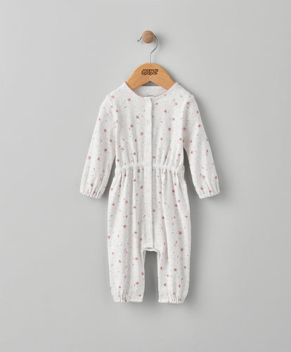 Mamas & Papas Rompers Floral Pointelle Waisted Romper