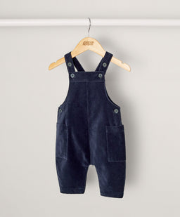 Mamas & Papas Sets Navy Velour Dungarees & Bodysuit