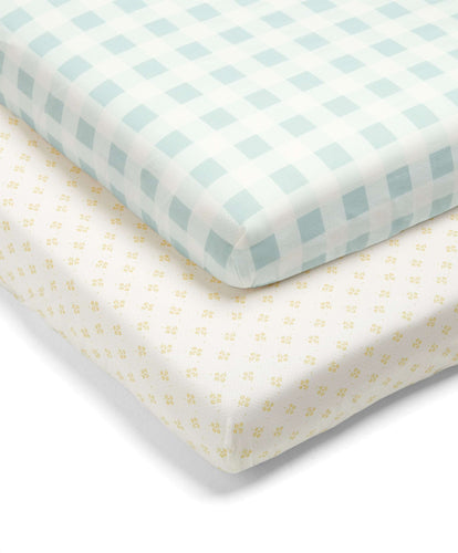 Mamas & Papas Sheets Laura Ashley 2 Pack Fitted Sheets in Gingham