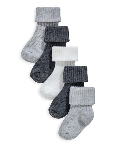 Mamas & Papas Socks & Tights Grey Ribbed Socks Multipack - Set of 5