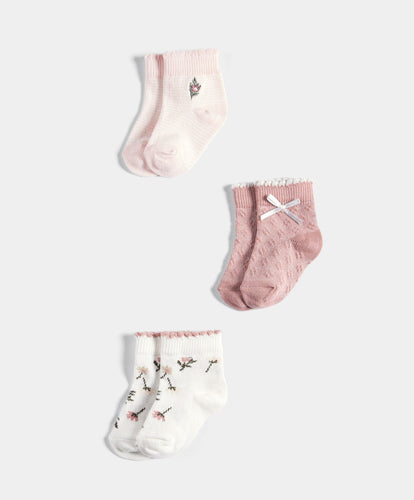 Mamas & Papas Socks & Tights Pink Floral Socks - Pack of 2