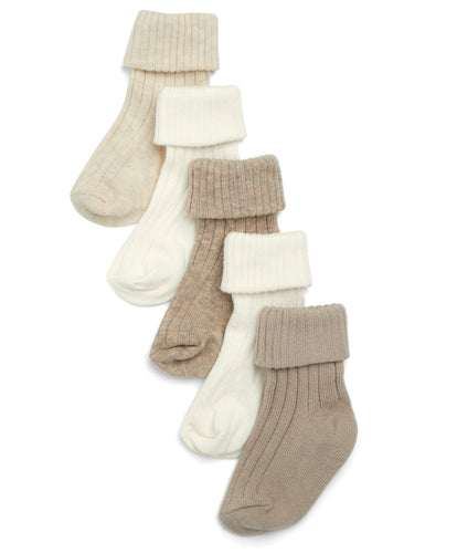 Mamas & Papas Socks & Tights Sand Chunky Cotton Socks - Set of 5