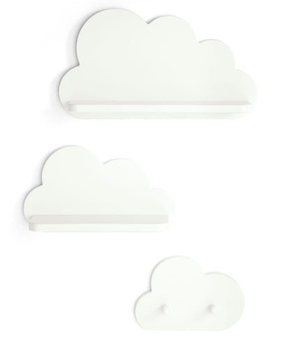 Mamas & Papas Storage White Cloud Shelves and Coat Hook Set