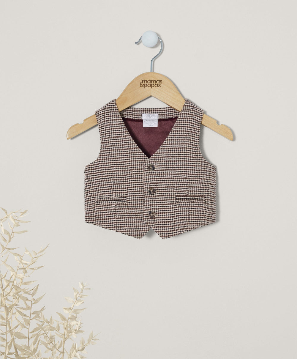 Mamas &amp; Papas Tops Dogtooth Waistcoat