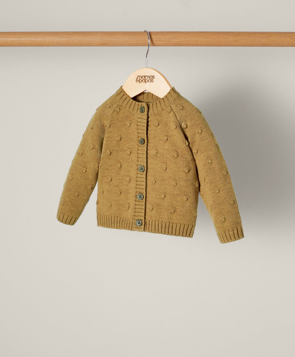 Mamas &amp; Papas Tops Mustard Bobble Knit Cardigan
