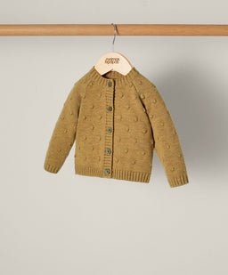 Mamas & Papas Tops Mustard Bobble Knit Cardigan