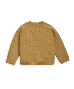 Mamas & Papas Tops Mustard Bobble Knit Cardigan