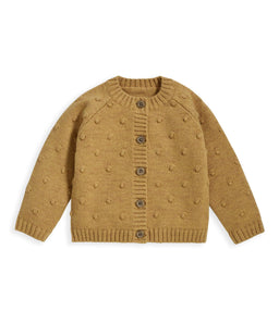 Mamas & Papas Tops Mustard Bobble Knit Cardigan