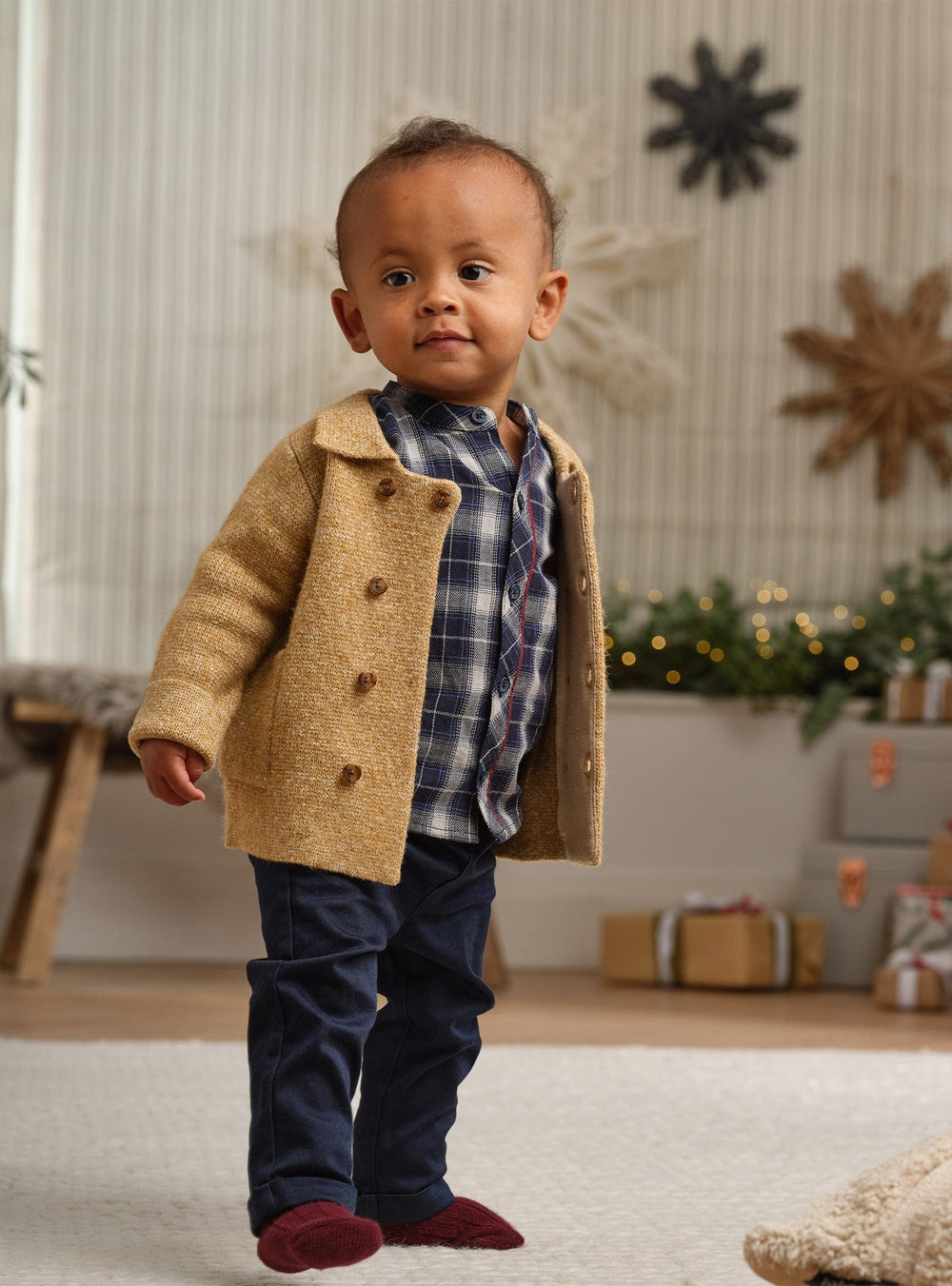 Mamas &amp; Papas Tops Navy Check Shirt