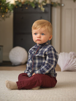Mamas & Papas Tops Navy Check Shirt