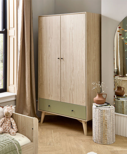 Mamas & Papas Wardrobes Coxley Wardrobe - Natural/ Olive Green