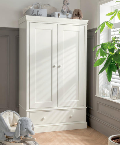 Mamas & Papas Wardrobes Oxford Nursery Wardrobe with Storage Drawer - Pure White