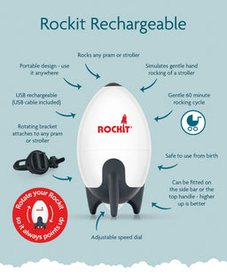 Rockit Swings Cheeky Rascals Rockit Rocker (Rechargeable) - Portable Baby Rocker